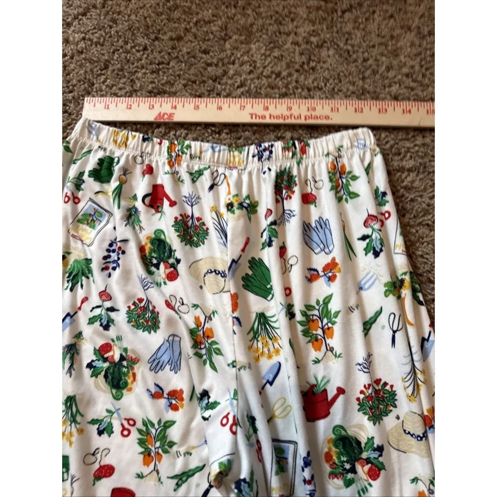 Kate Spade White Colorful IN THE GARDEN Knit Cropped Pajama Set Medium Floral - Picture 6 of 12